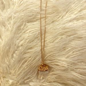 Unique crystal necklace with gold accent